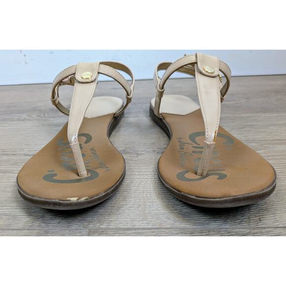 Circus Sam Edelman Cayden T-Strap Slingback Thong Sandals Sz 7.5 Nude Beige Buff - Picture 3 of 10